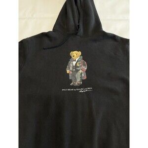 Polo Ralph Lauren Men's DUFFLE BEAR Fleece Hoodie, Pullover, Black, Size 3XL